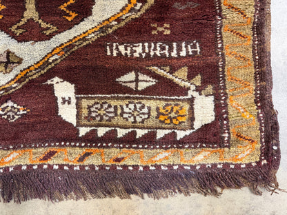 4’6”x12’9” Hand-Knotted Wool Russian Signed Kazak Runner