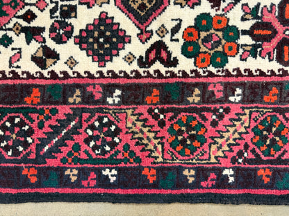 3’1”x18’4” Hand-Knotted Wool Heriz Persian Runner 3x18 Handmade Pink Rug