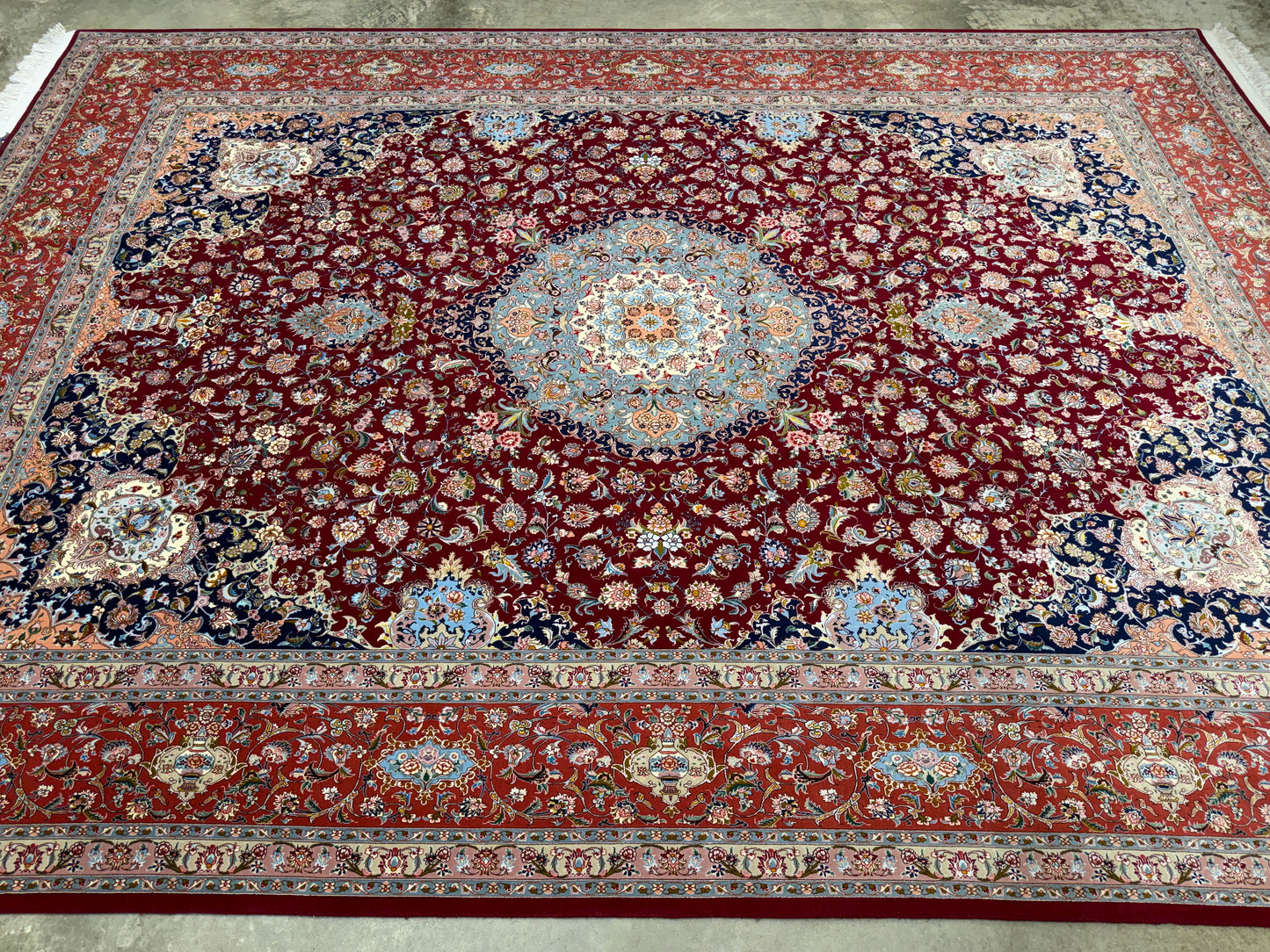 Hand-Knotted 80 Raj Persian Tabriz Rug - Signed - 9’9”x13’6”