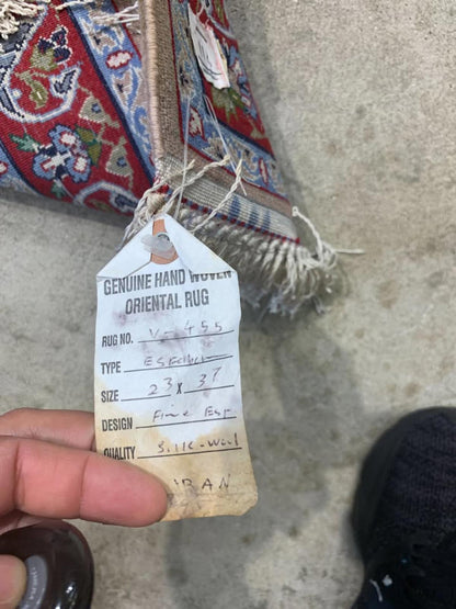 2'3"x3'7" Very Fine Handmade Silk & Wool Persian Isfahan Rug