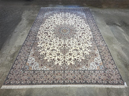 11’7”x16’6” Palace Size Hand-Knotted Wool & Silk Isfahane Area Rug 11x16
