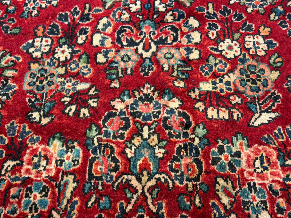 Antique Hand-knotted Persian Sarouk Rug - 8'10"x12'2"