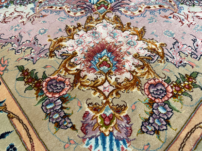 Hand-Knotted 70 Raj Persian Tabriz Rug - Signed - 9’8”x13’9”