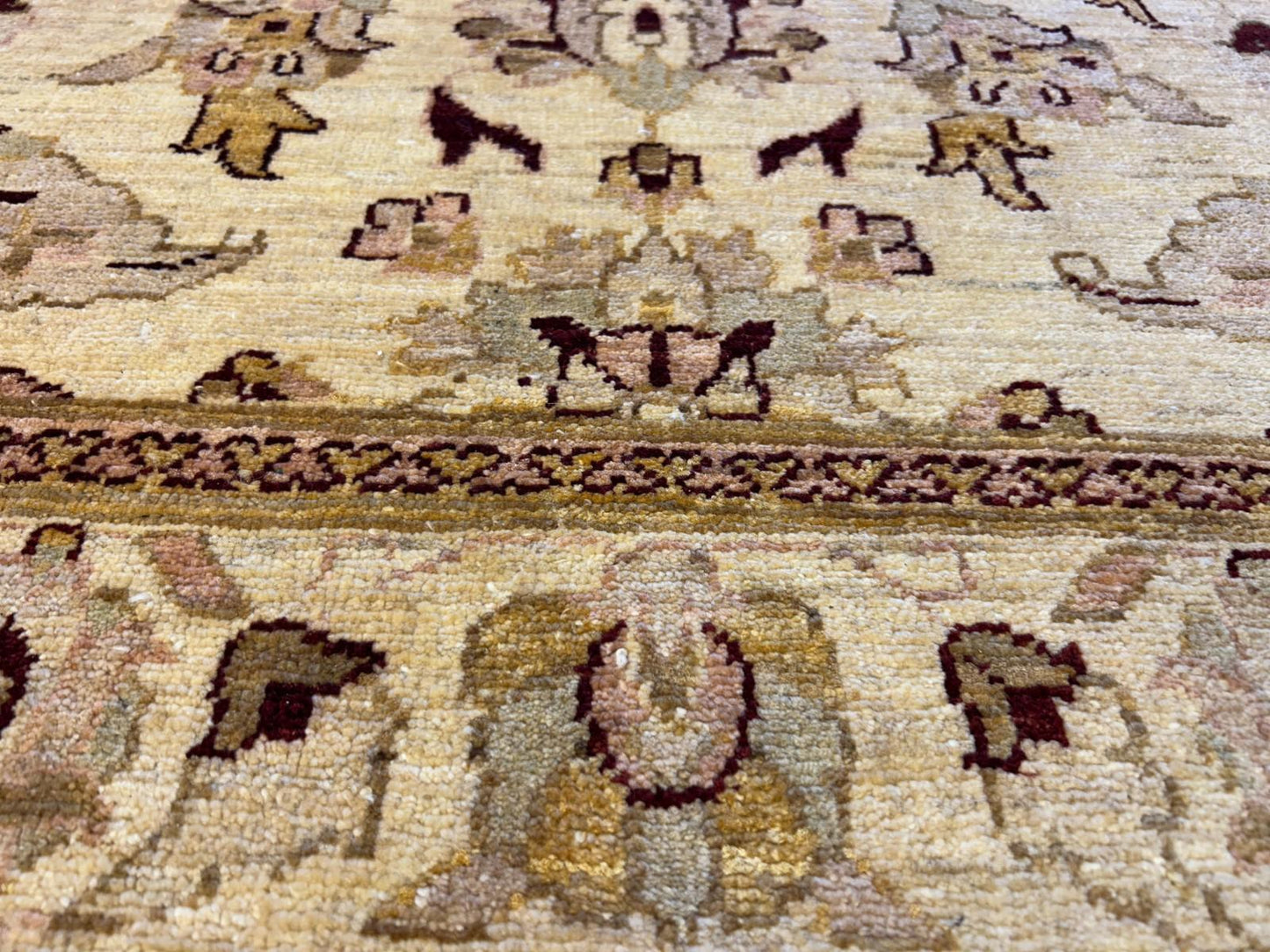 4'3"x6'1" Hand-knotted Wool All-Over Area Rug - Handmade Carpet Beige 4x6