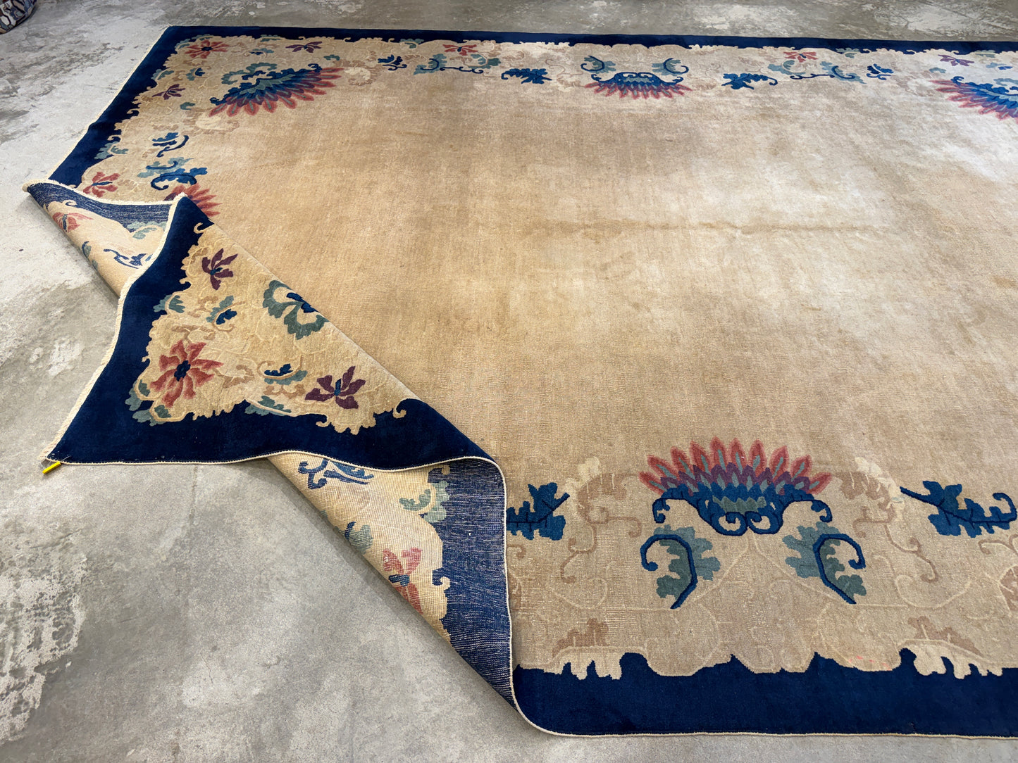 10’1”x13’8” Antique Hand-Knotted Chinese Art Deco Nichols Area Rug