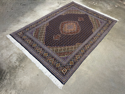 Hand-Knotted Persian Tabriz Mahi Rug - 4’8”x6’8”