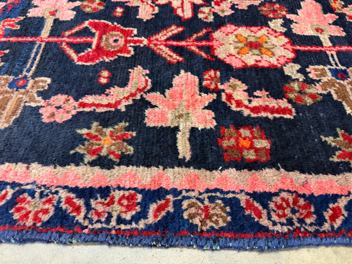3’6”x4’11” Antique Hand-Knotted Wool Hamadan Persian Rug 3x5 Floral Handmade Carpet