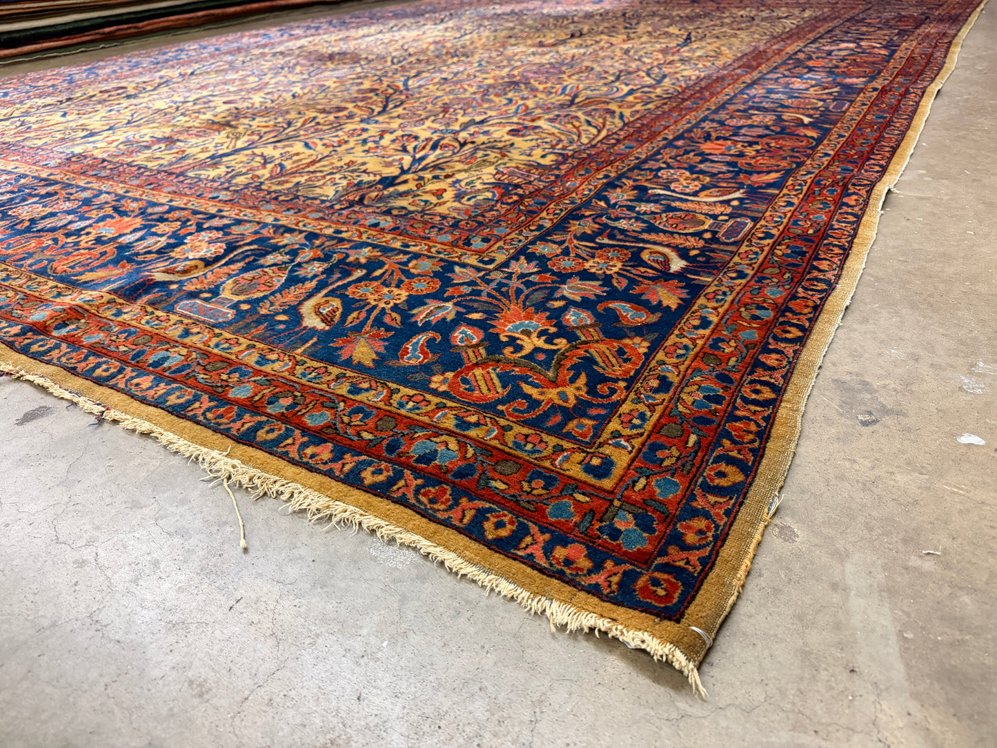 Antique Hand-Knotted Persian Kashan Rug - 8'8"x11'9"