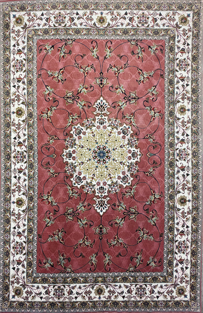 Hand-Knotted 60 Raj Persian Tabriz Rug - 6'8"x10'4"