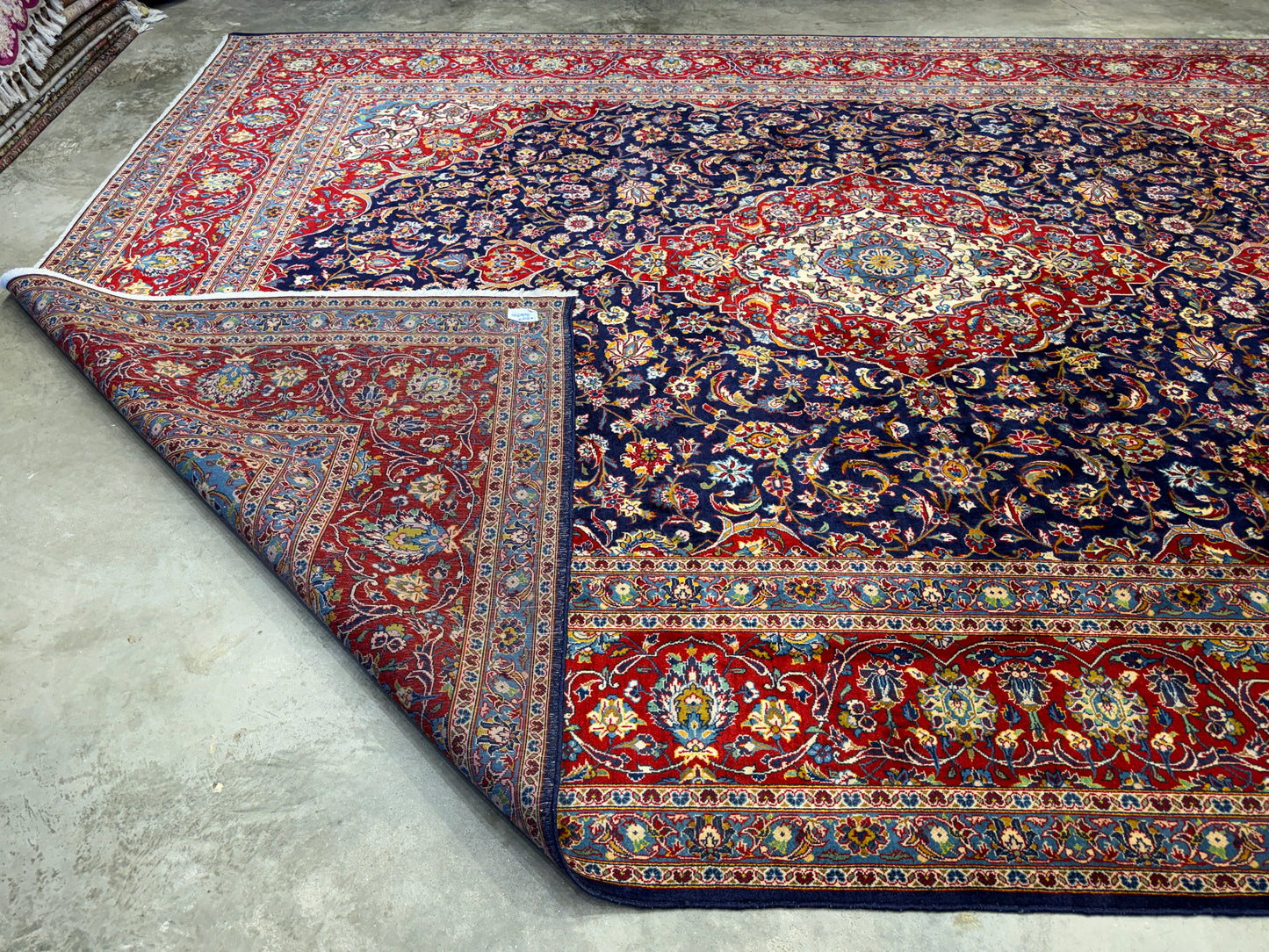Hand-Knotted Persian Kashan Rug - 9’7”x13’3”