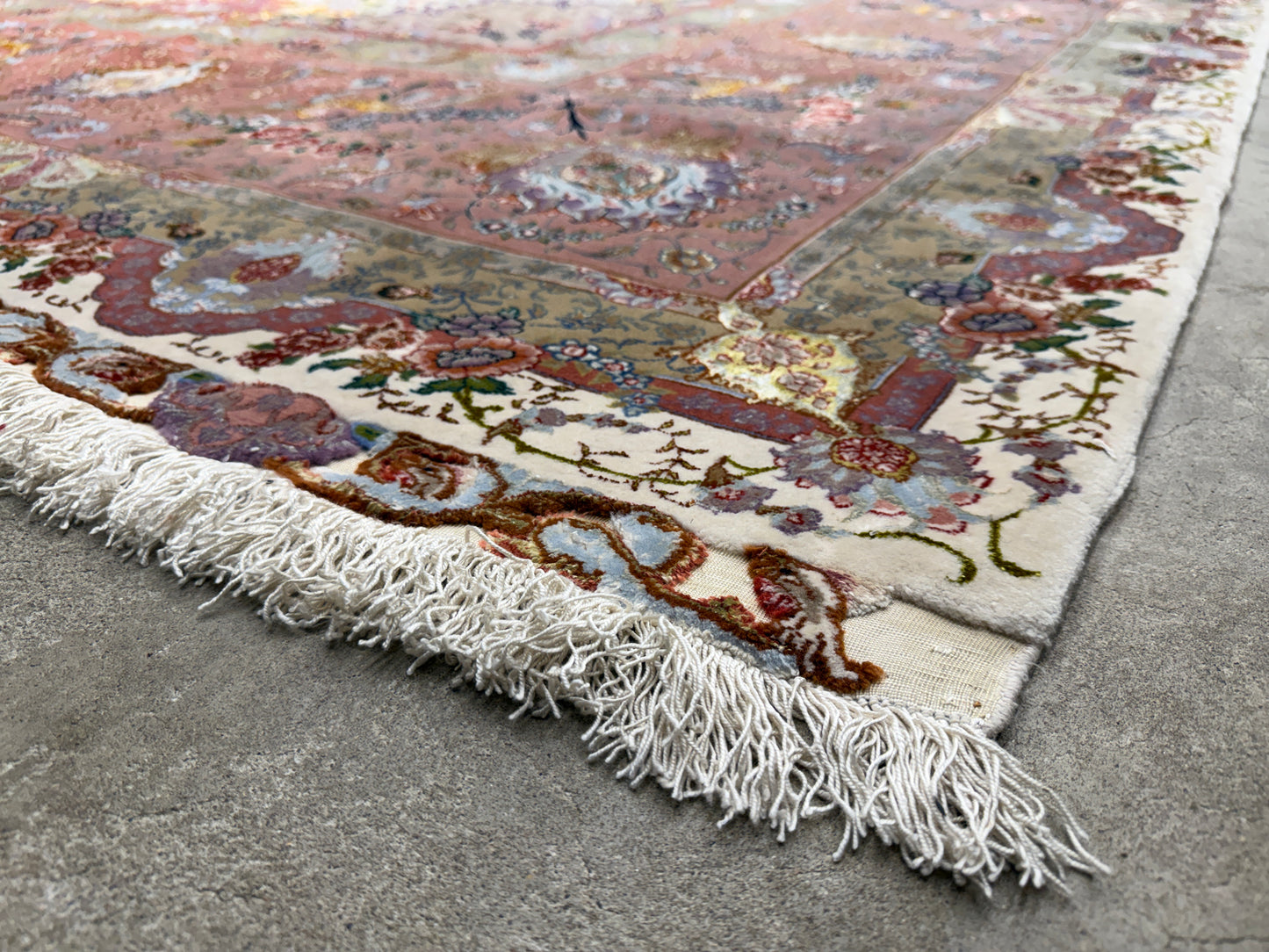 13’x19’10” Very Fine Hand-Knotted 80 Raj Persian Tabriz Rug - Signed