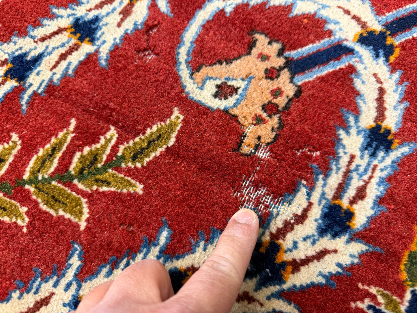 10’2”x14’2” Very Fine Vintage Hand-Knotted Wool Isfahan Persian Rug 10x14 Red All-Over Handmade Carpet