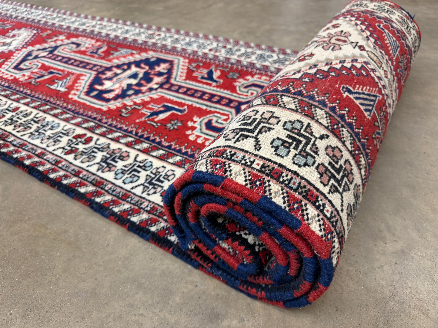 Hand-Knotted Kazak Runner - 2’6”x14’1”