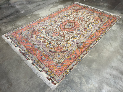 Hand-Knotted 70 Raj Persian Tabriz Rug - 6'8"x10'3"