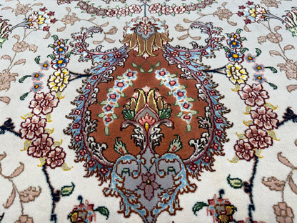 Hand-Knotted 60 Raj Persian Tabriz Rug - 9’10”x13’7”