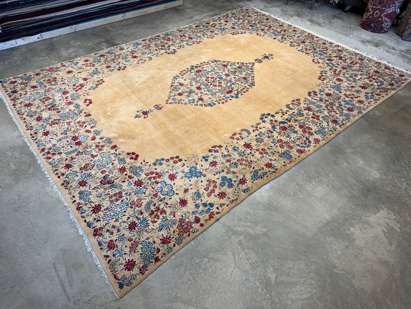 10’x13’ Hand-Knotted Persian Kerman Area Rug