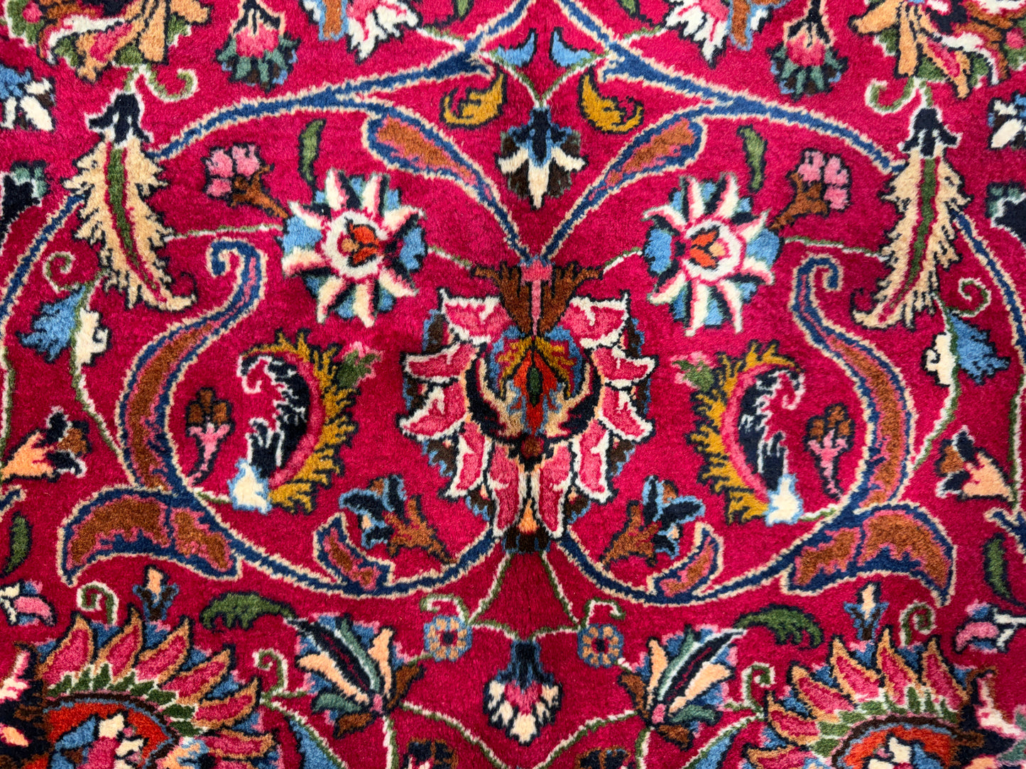 11’6”x16’5” Hand-Knotted Very Fine Wool Persian Mashad Signed Area Rug Handmade