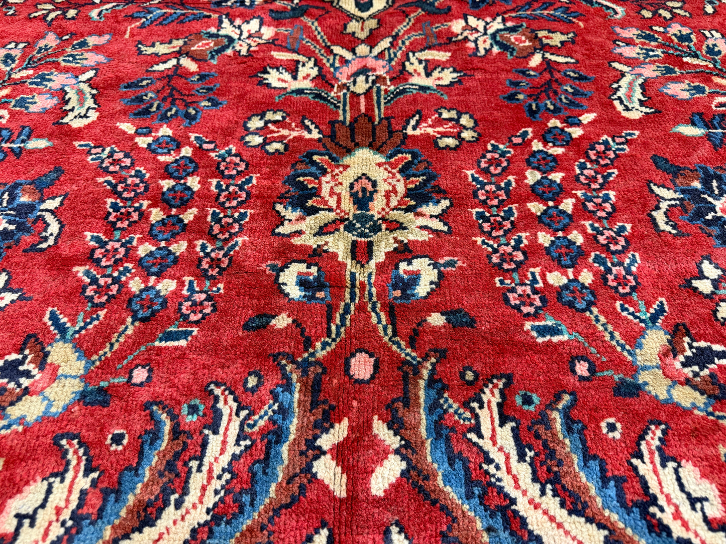 Hand-Knotted Persian Sarouk Rug - 10’8”x14’6”
