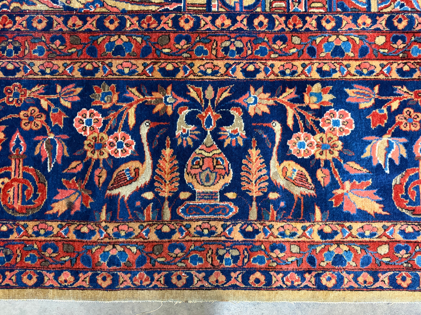 Antique Hand-Knotted Persian Kashan Rug - 8'8"x11'9"