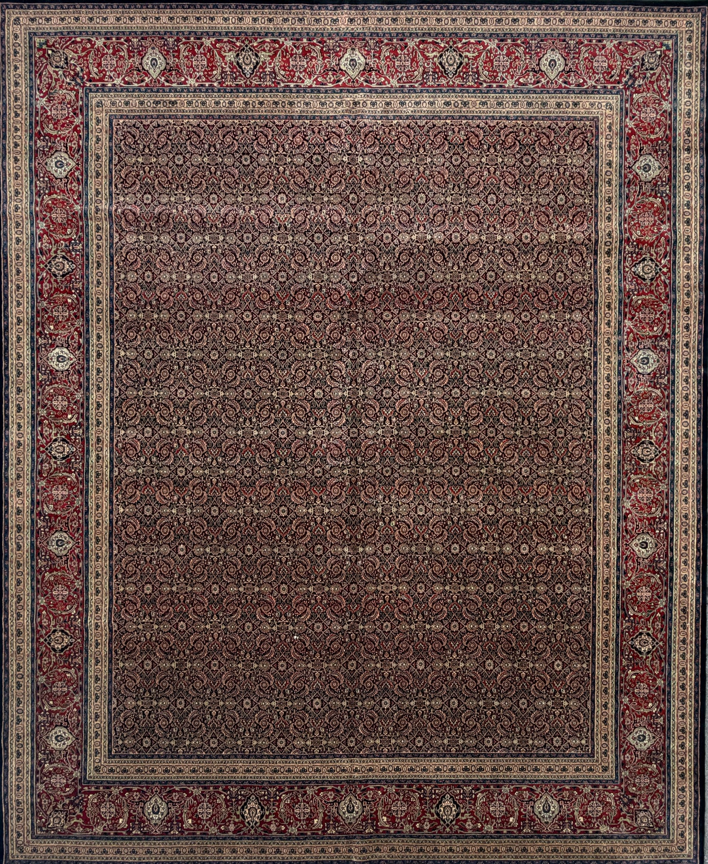 Hand-Knotted Persian Herati Rug - 11’9”x14’5”