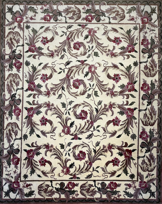 Hand-Knotted Floral Rug - Signed - 8’x10’