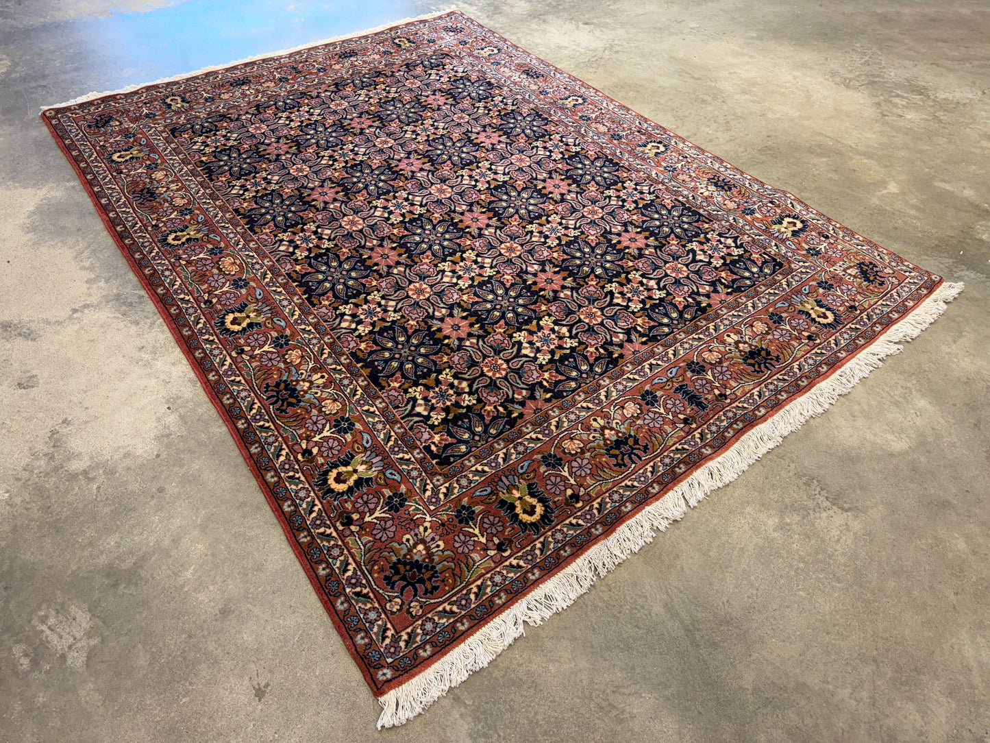 5’8”x7’8” Hand-Knotted Handmade Wool Persian Bidjar Area Rug