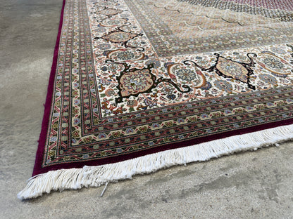 Hand-Knotted Persian Tabriz Mahi Rug - 10’x13’3”