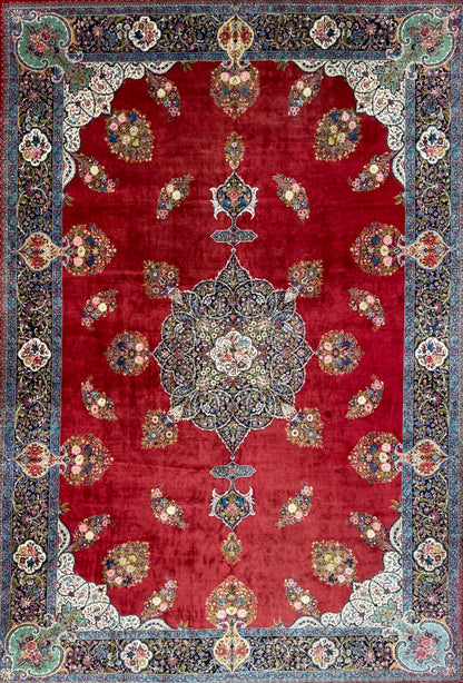 12’10x18’6” Hand-Knotted Persian Tabriz Rug - Signed Torabi