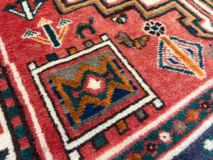 Hand-Knotted Persian Hamadan Rug - 4'6"x6'9"