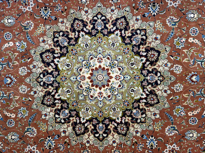 Hand-Knotted 60 Raj Persian Tabriz Rug - 9’9”x13’
