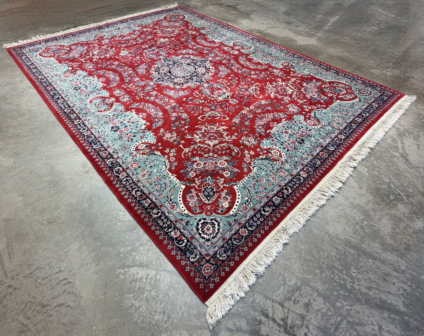 9’x12’ Hand-Knotted Very Fine Wool SinoPersian Area Rug Handmade Carpet