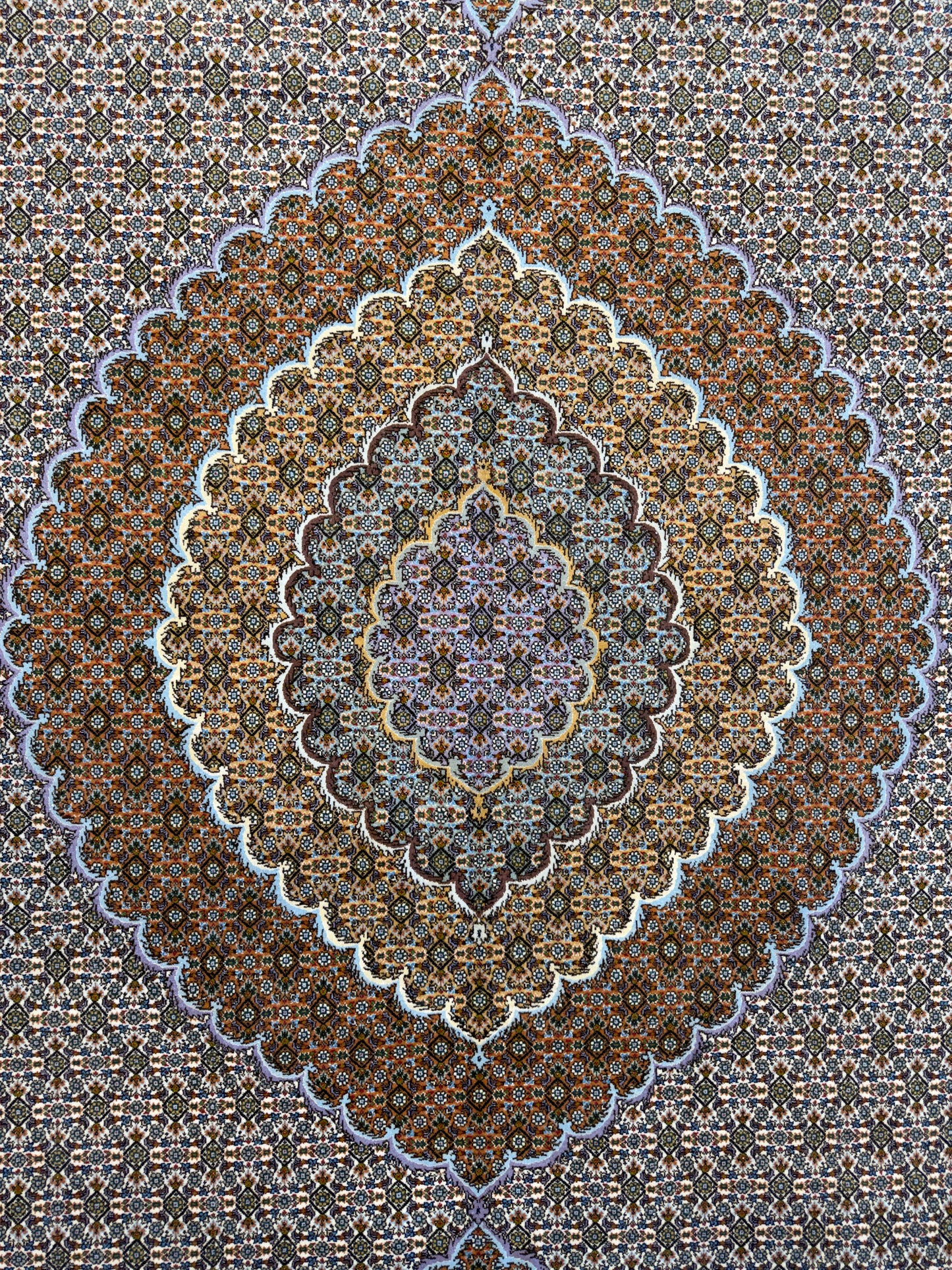 10’x13’2” Very Fine Hand-Knotted Persian Tabriz Mahi Area Rug