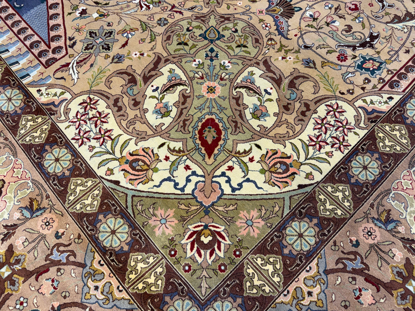 11’3”x16’3” Hand-Knotted 70 Raj Signed Persian Tabriz Rug