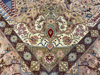 11’3”x16’3” Hand-Knotted 70 Raj Signed Persian Tabriz Rug