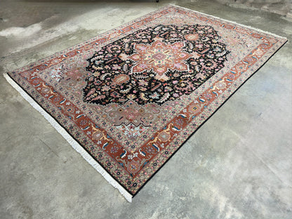 Hand-Knotted 60 Raj Persian Tabriz Heriz Rug - 6'6"x9'6"