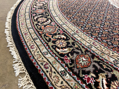 8’ Diameter Hand-Knotted Wool Indian Round Mahi Oriental Rug - 8x8 Handmade Carpet