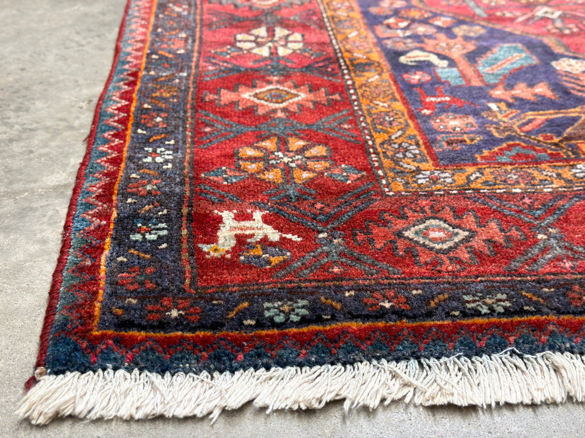 Antique Hand-Knotted Persian Bidjar Rug - 4’3”x7’7”