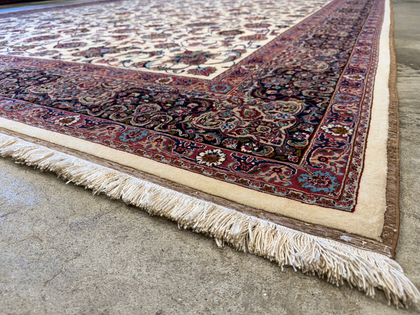 9’5”x12’6” Very Fine Hand-Knotted Persian Mashad 70 Raj Area Rug