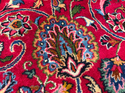 11’6”x16’5” Hand-Knotted Very Fine Wool Persian Mashad Signed Area Rug Handmade