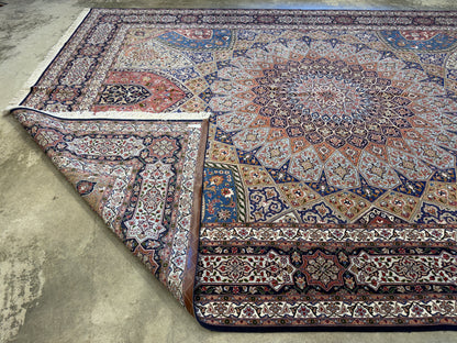 Hand-Knotted 60 Raj Persian Tabriz Rug - Dome Design - 10’x13’4”