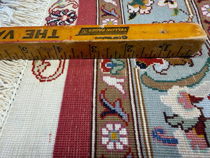 9’8”x13’4” Very Fine Hand-Knotted Persian Tabriz 80 Raj Signed Gharabaghi Area Rug