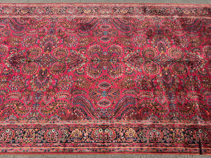 Hand-Knotted Persian Karastan Sarouk Rug - 9’x18’