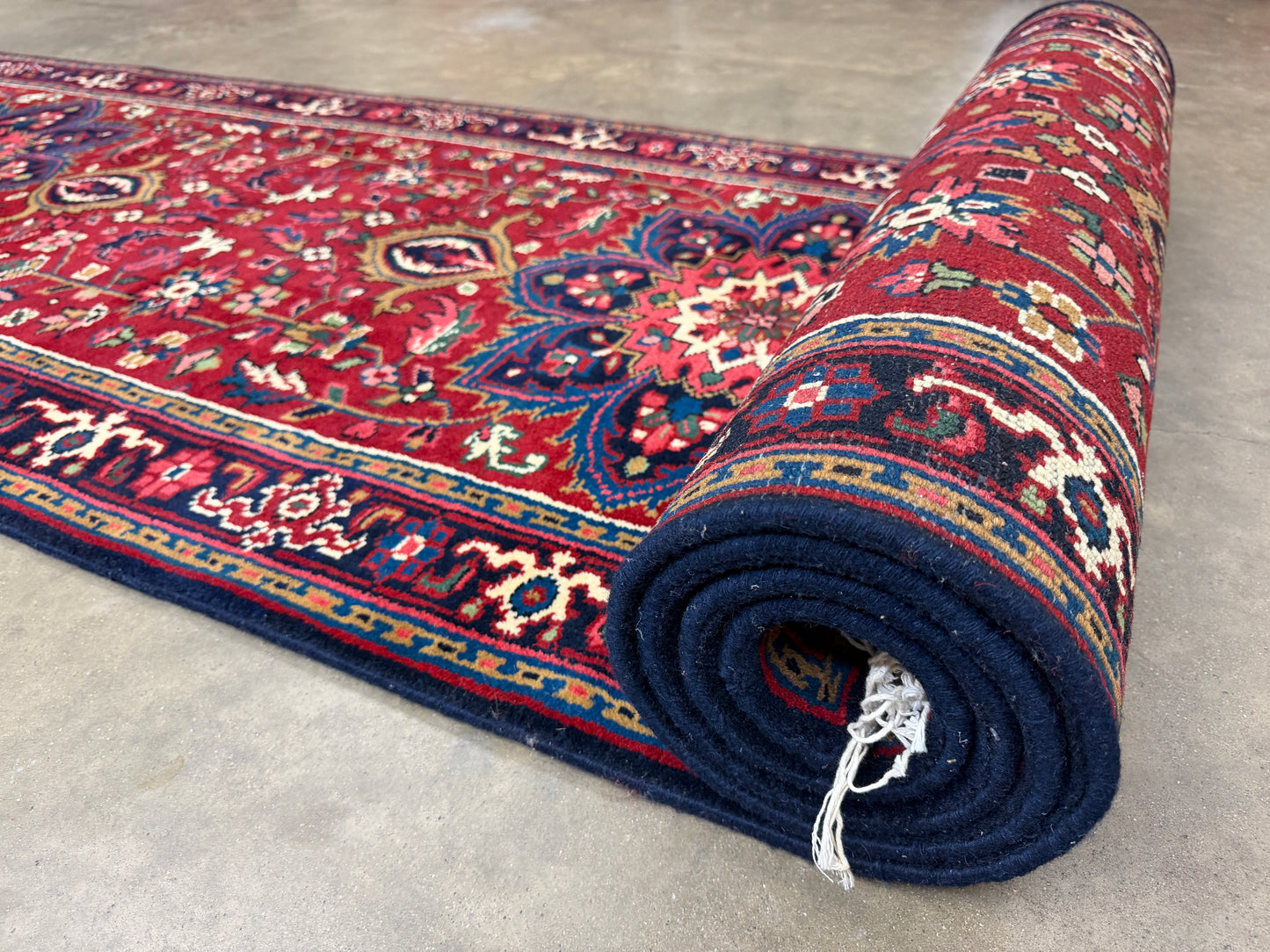 3’x13’ Hand-Knotted Wool Heriz Oriental Runner 3x13 Handmade Red Rug