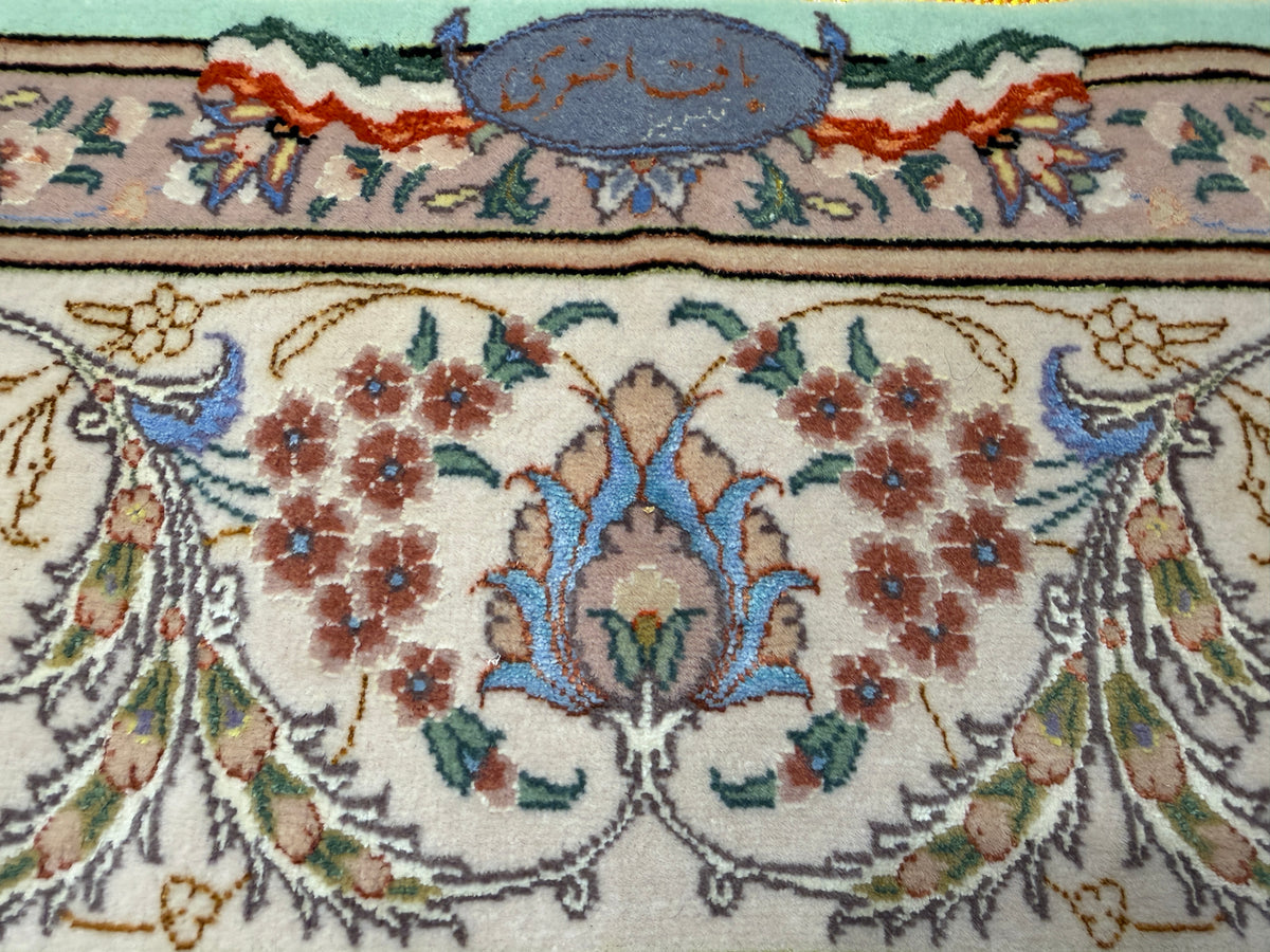Hand-Knotted 80 Raj Persian Tabriz Rug - 4'10"x7'