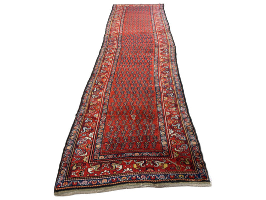 Antique Hand-Knotted Persian Kurdish Runner - 3’4”x13’