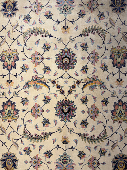 9’9”x13’4” Very Fine Hand-Knotted Persian Tabriz 80 Raj Signed Area Rug