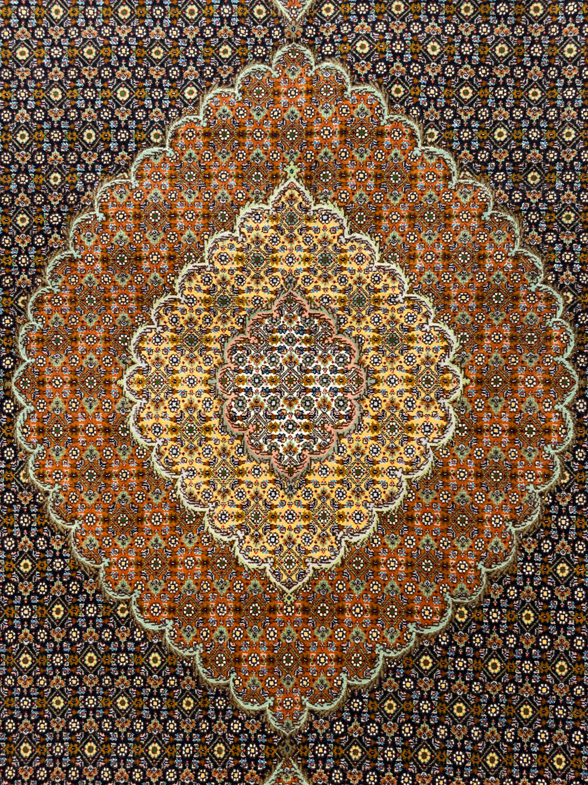 Hand-Knotted Persian Tabriz Mahi Rug - 6'8"x10'2"