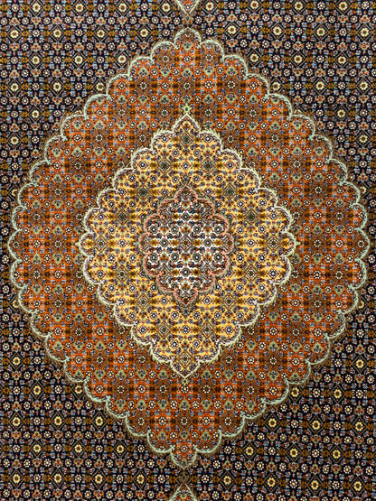 Hand-Knotted Persian Tabriz Mahi Rug - 6'8"x10'2"
