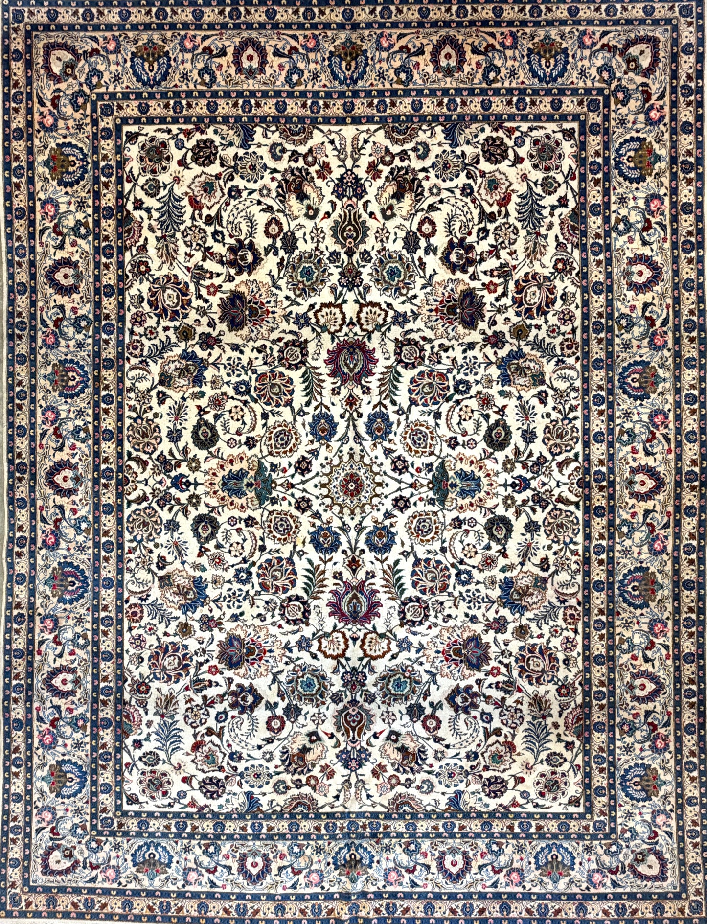 10'5"x13'8" Hand-Knotted Wool All-over Kashan Persian Rug