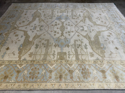 8’1”x9’10” Hand-Knotted Wool Oushak Area Rug
